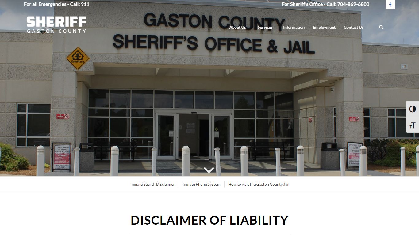 Inmate Search Disclaimer – Sheriff